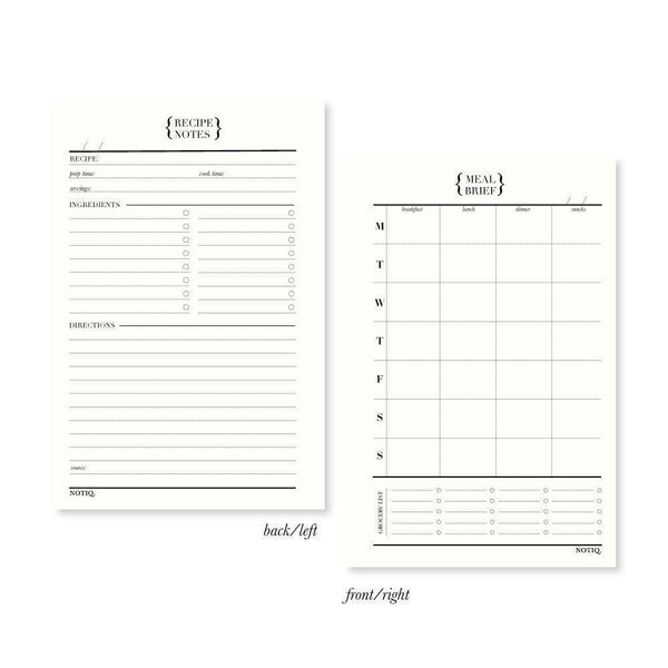 Meal Brief 52-Week Planner Inserts & Refill Pearl White