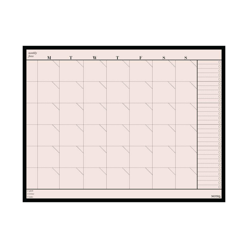 Monthly Plan Desk Notepad | Planner Notepad Monday Start Blush Pink
