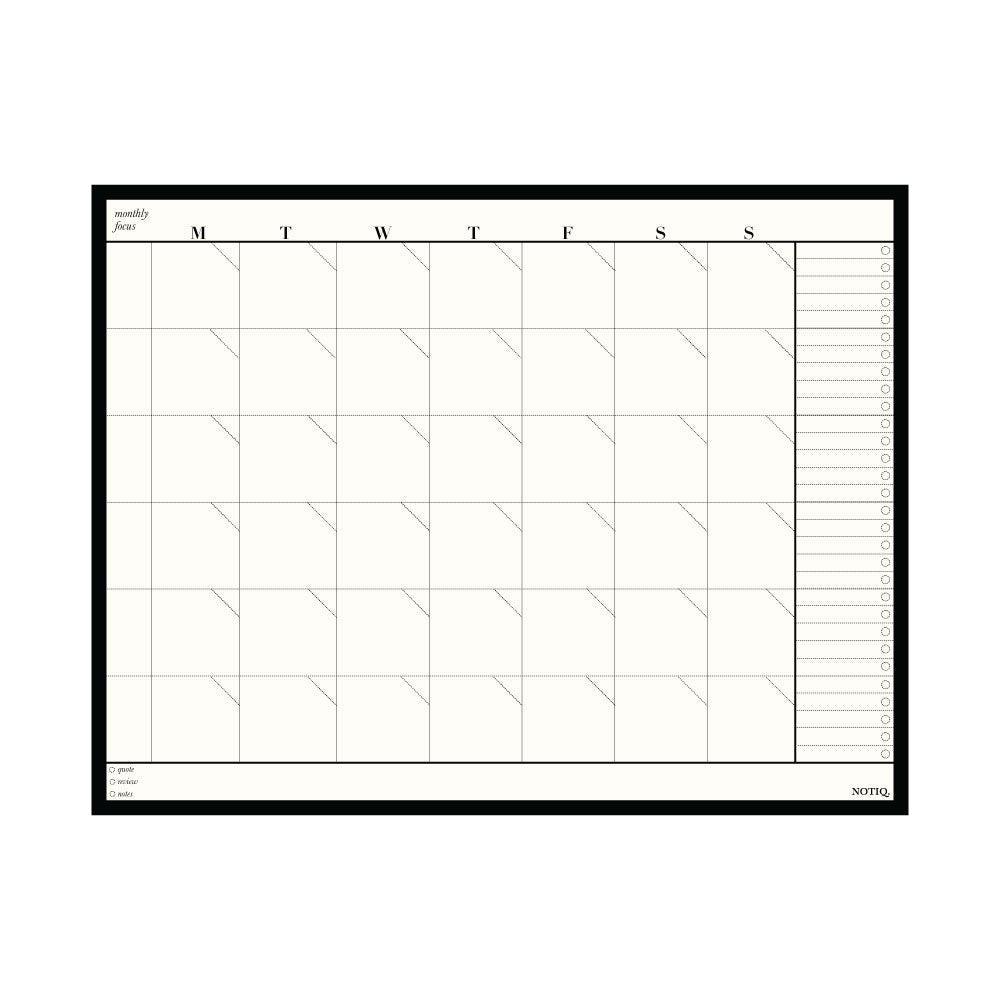 Monday Start Simply White | Monthly Plan Desk Pad | Planner Notepad | NOTIQ