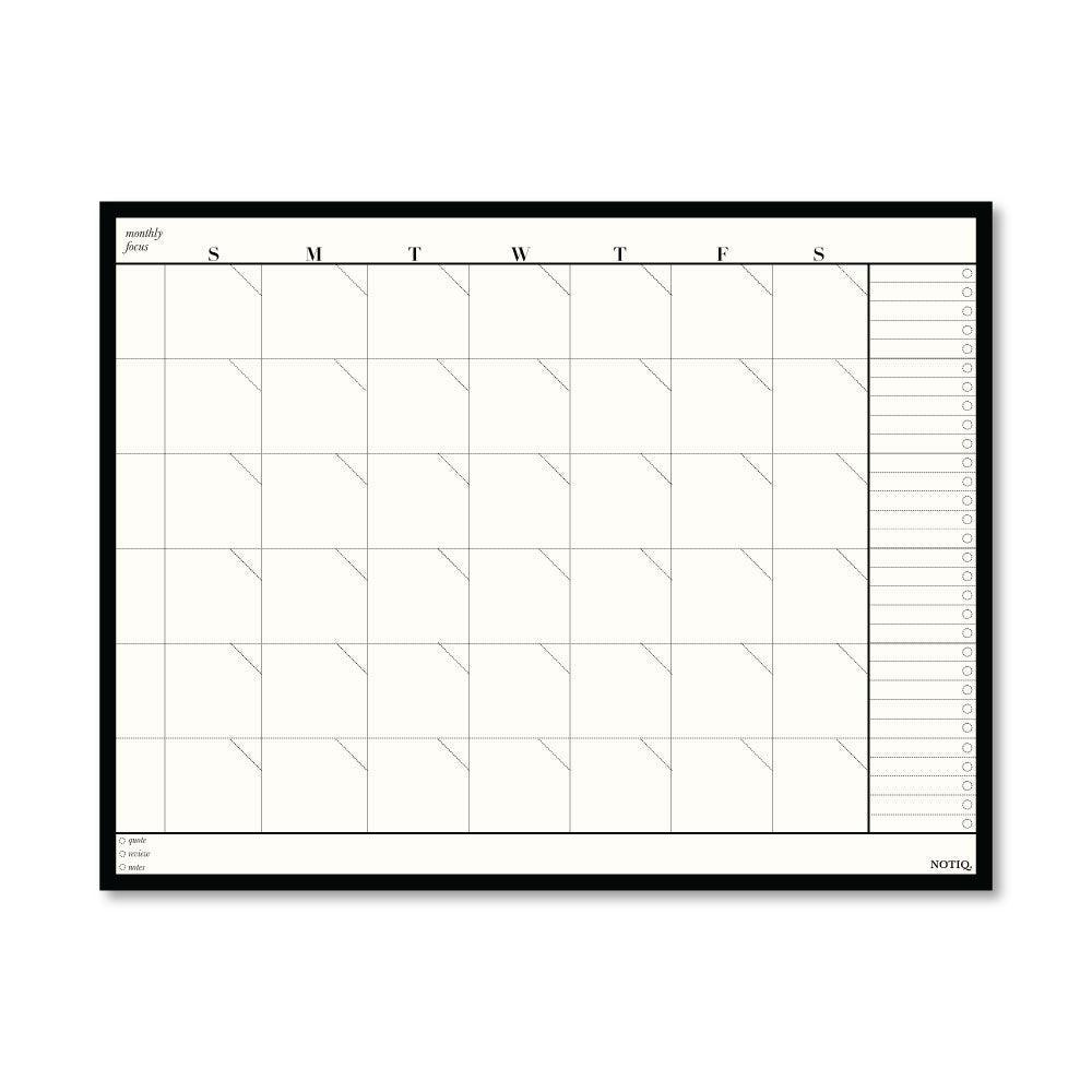 Monthly Plan Desk Notepad | Planner Notepad Sunday Start Simply White