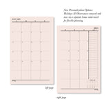 2024 Monthly Brief Dated Calendar Planner Inserts & Refill | Sunday Start Blush Pink
