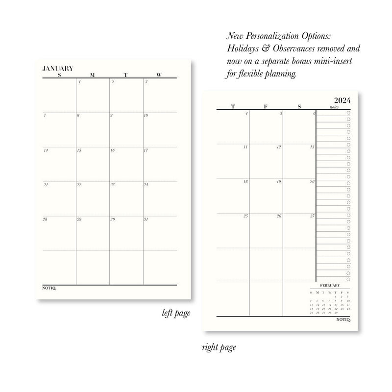 Pre-Order | 2024 Yearly Plan: Weekly + Monthly Plan Dated Duo Planner Inserts & Refill