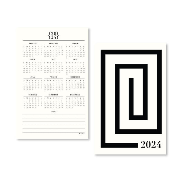 2024 Yearly Plan: Weekly + Monthly Plan Dated Duo Planner Inserts & Refill Pearl White