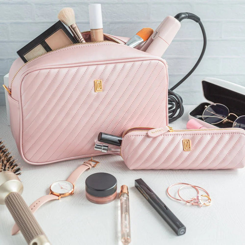 Quilted Beauty Bag | Handbag Blush Shimmer