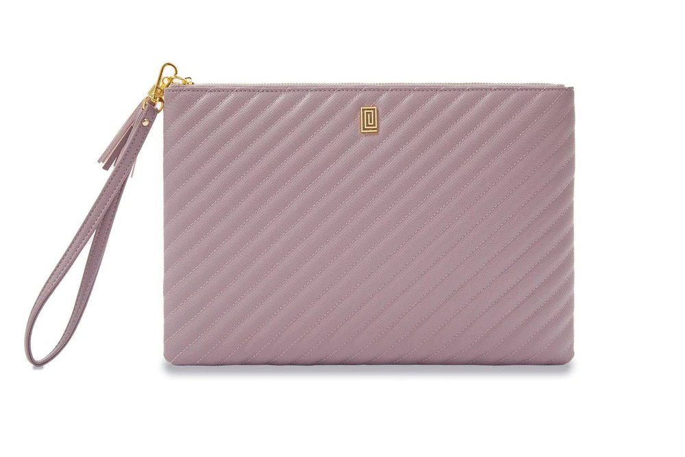 Mauve Quilted Luxe Pouch + Wrist Strap | Quilted Luxe Pouch | NOTIQ
