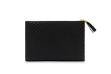 Quilted Luxe Pouch Black Lisse Luxe Pouch + Wrist Strap