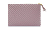 Quilted Luxe Pouch Mauve Quilted Luxe Pouch + Wrist Strap