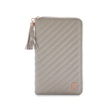 Quilted RINGLESS Zip Folio Wallet Agenda Cover Stone Gray Quilted
