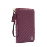Quilted RINGLESS Zip Folio Wallet Agenda Cover Mulberry Quilted