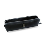 Saffiano Pencil or Pen Case Silver on Jet Black Saffiano Extended - Fits Tombow Pens