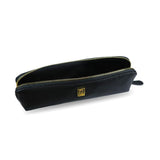 Saffiano Pencil or Pen Case Gold on Jet Black Saffiano Extended - Fits Tombow Pens