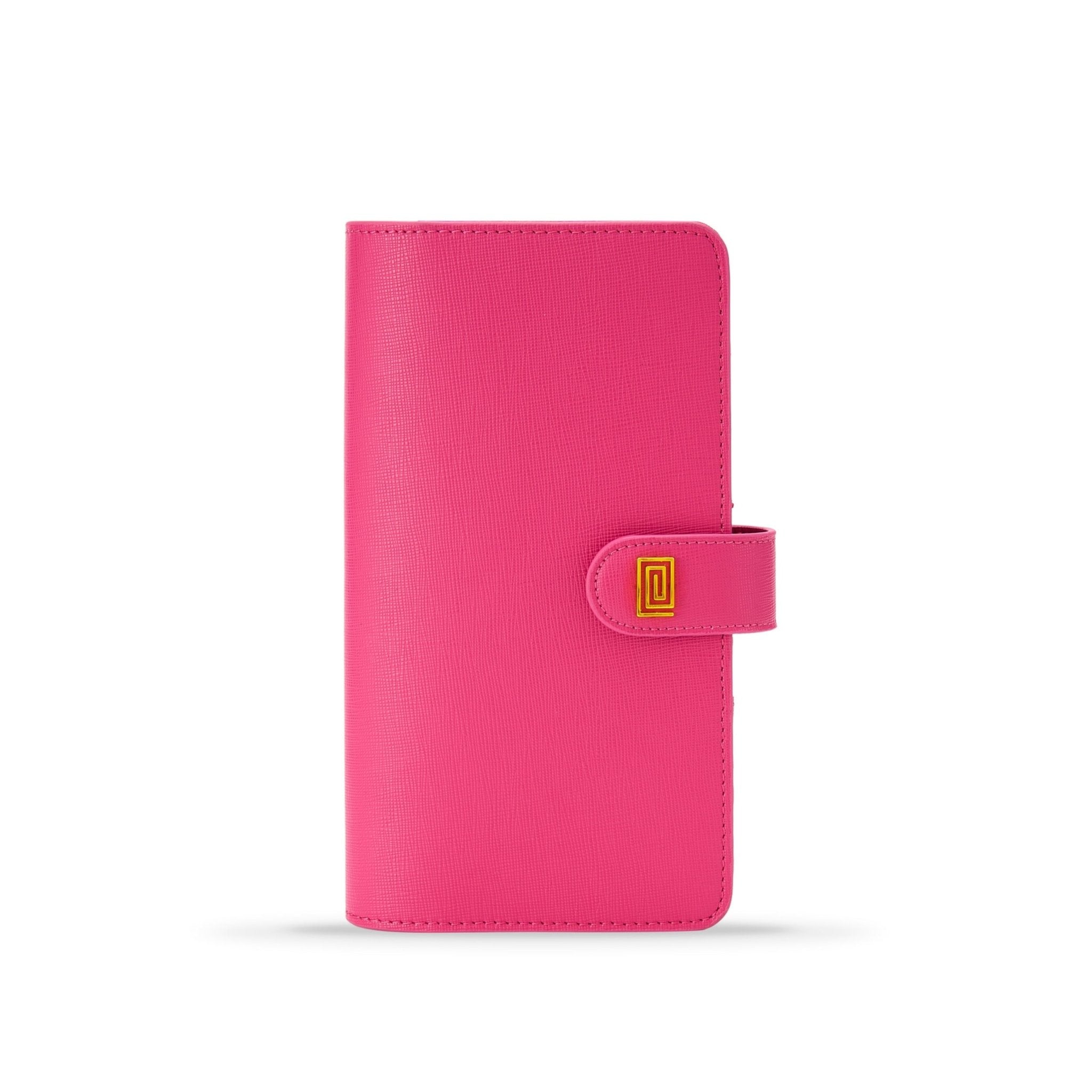SL4. Slim Plus Wallet Ringless Agenda | Planner Cover Pink Rose Saffiano Slim Plus Wallet