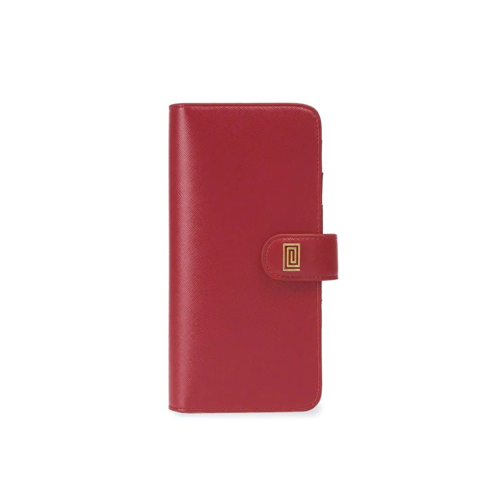 Red Lipstick Saffiano Slim Compact | SL5. Slim Compact Wallet Ringless Agenda | Planner Cover | NOTIQ