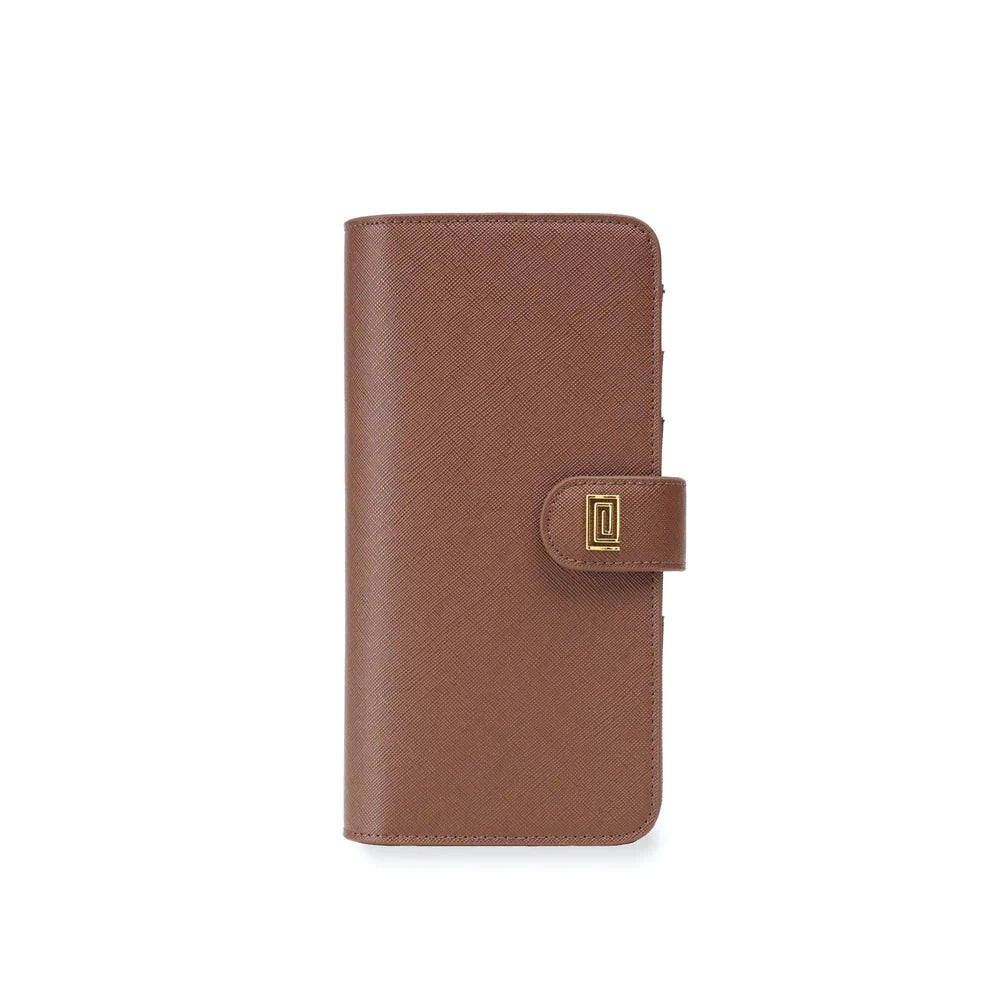 Caramel Saffiano Slim Compact | SL5. Slim Compact Wallet Ringless Agenda | Wallet Planner Cover | NOTIQ