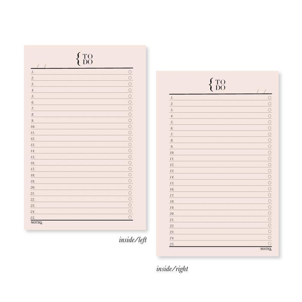 To Do List Planner Inserts & Refill Blush Pink