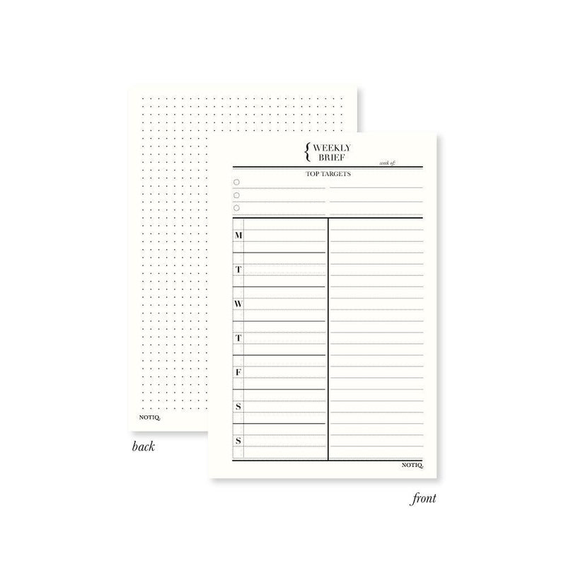 Weekly Brief | Notepad | Unpunched Pearl White