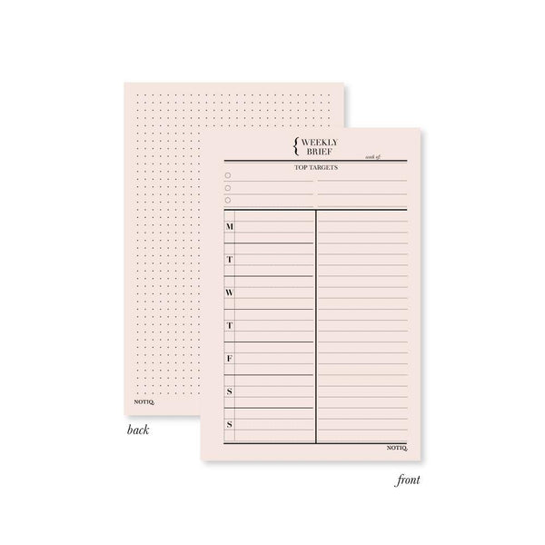 Weekly Brief | Notepad | Unpunched Blush Pink