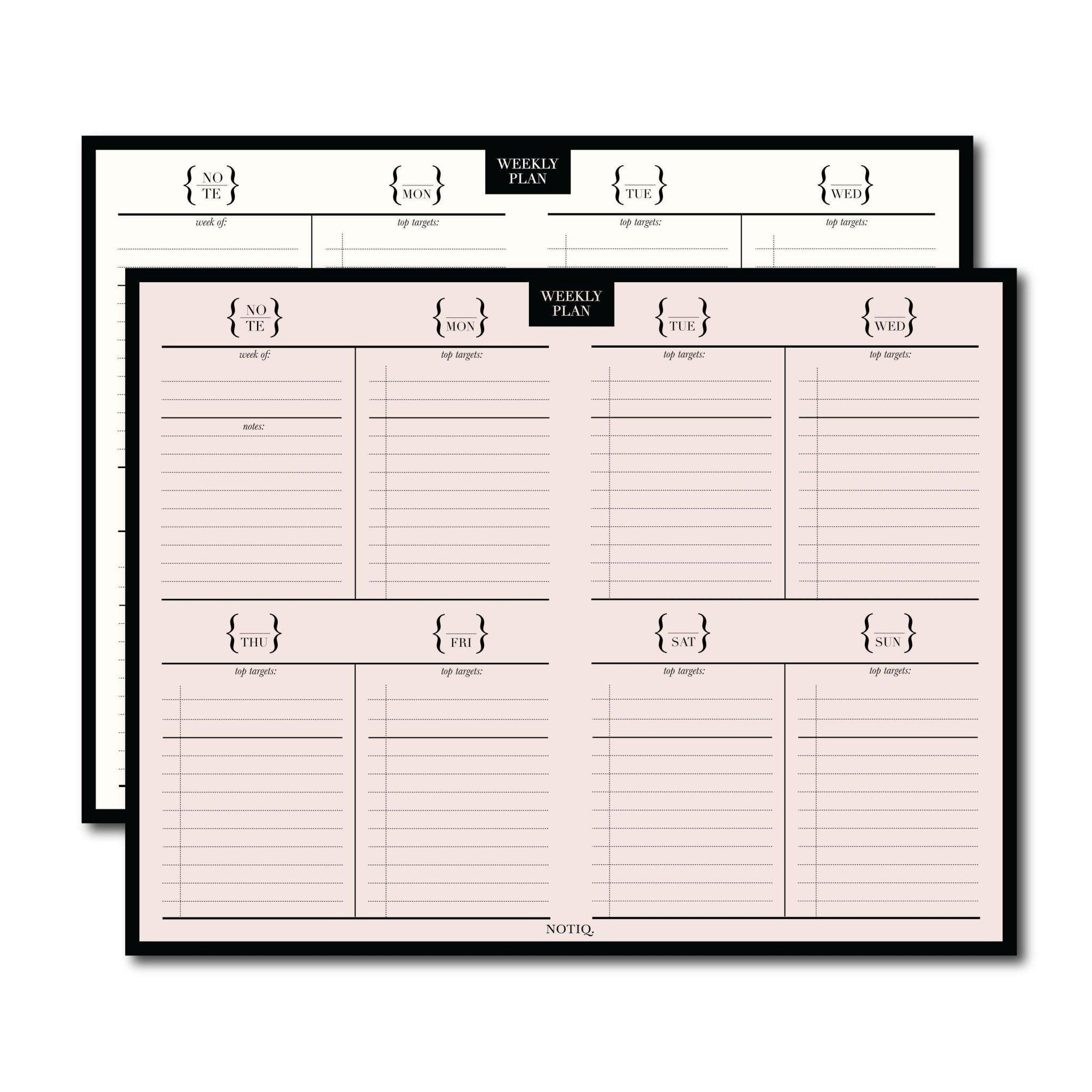 | Weekly Plan Desk Notepad | Desk Pad | NOTIQ