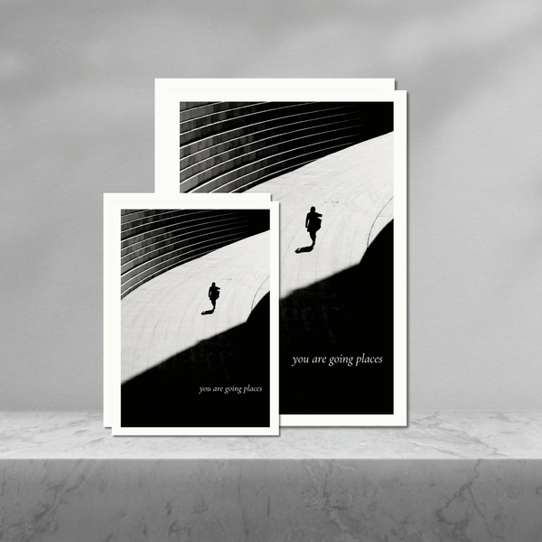 You are Going Places | Mono Greeting Card | Set of 2